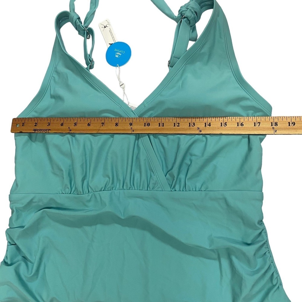 CUPSHE Woman's Sz 2X Teal Blue Cut Out One Piece Swimsuit Padded - Picture 7 of 9